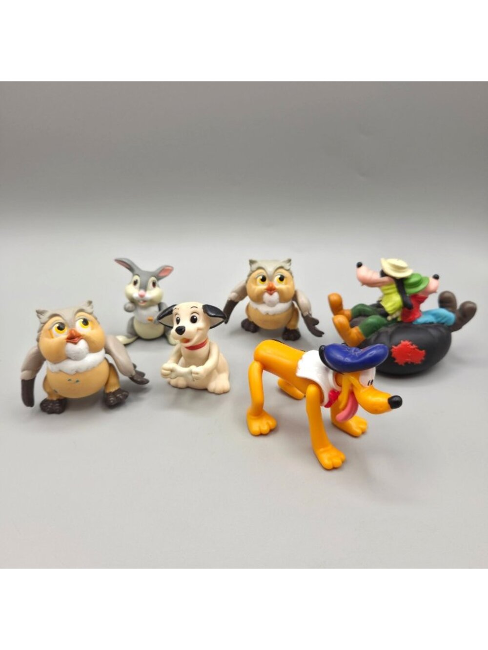Disney Poseable Figurines Mixed Lot Thumper Owl Dalmatian Pluto Goofy 1990s Toys